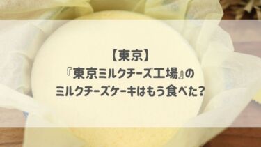 【東京】『東京ミルクチーズ工場』のミルクチーズケーキはもう食べた？