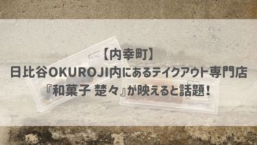 【内幸町】日比谷OKUROJI内にあるテイクアウト専門店『和菓子 楚々』が映えると話題♡