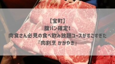 【宝町】腹パン確定！肉食さん必見の食べ飲み放題コースがすごすぎた『肉割烹 かがやき』