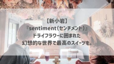 【新小岩】『sentiment（センチメント）』ドライフラワーに囲まれた幻想的な世界で最高のスイーツを。