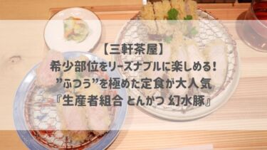 【三軒茶屋】希少部位をリーズナブルに楽しめる！”ふつう”を極めた定食が大人気『生産者組合 とんかつ 幻水豚』