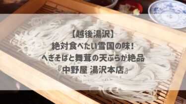 【越後湯沢】絶対食べたい雪国の味！へぎそばと舞茸の天ぷらが絶品『中野屋 湯沢本店』