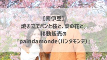 【南伊豆】焼き立てパンと桜と、菜の花と。移動販売の『paindamonde（パンダモンデ）』