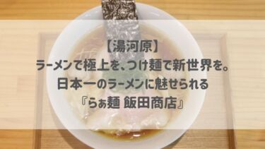 【湯河原】ラーメンで極上を、つけ麺で新世界を。日本一のラーメンに魅せられる『らぁ麺 飯田商店』