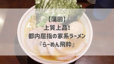 【蒲田】上質上品！都内屈指の家系ラーメン『らーめん飛粋』