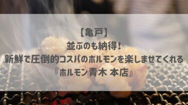 【亀戸】並ぶのも納得！新鮮で圧倒的コスパのホルモンを楽しませてくれる『ホルモン青木 本店』