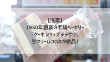 【浅草】1950年創業の老舗ベーカリー『ケーキ ショップ テラサワ』生クリームコロネが絶品！