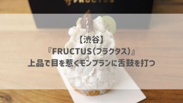 【渋谷】『FRUCTUS（フラクタス）』上品で目を惹くモンブランに舌鼓を打つ