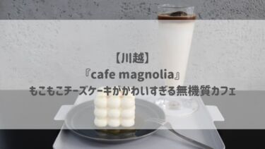 【川越】『cafe magnolia』もこもこチーズケーキがかわいすぎる無機質カフェ