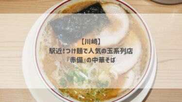 【川崎】駅近！つけ麺で人気の玉系列店『赤備』の中華そば