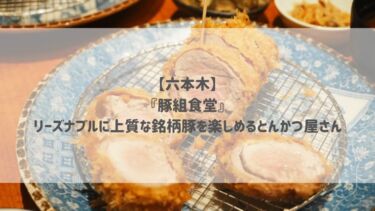 【六本木】『豚組食堂』リーズナブルに上質な銘柄豚を楽しめるとんかつ屋さん